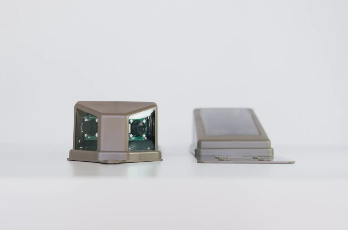 Two solar roof camera modules in UV-resistant housings