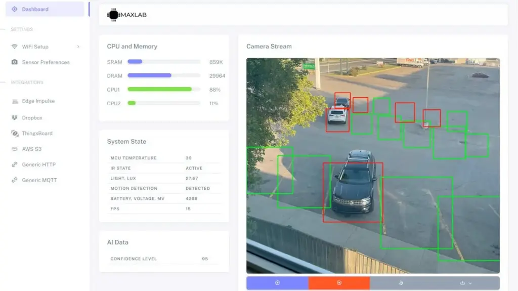 Screenshot of Computer vision software